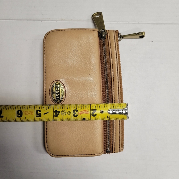 Fossil Explorer Wallet Leather Tan Zip Vintage Y2K - Picture 6 of 6